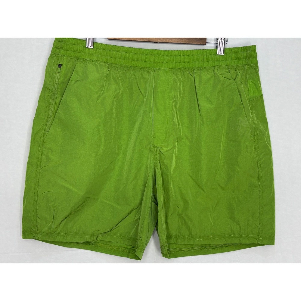 VRST All-In Unlined Shorts Mens Olive Green Shine Athletic Elastic Waist XL NWT